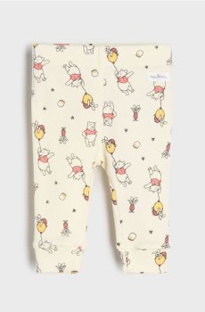Бавовняні легінси з візерунком Winnie the Pooh - бежевий