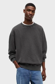 Мужской темно-серый свитшот RLX WASHED WAFFLE CREW EXT Серый XL Tommy Jeans DM0DM23126