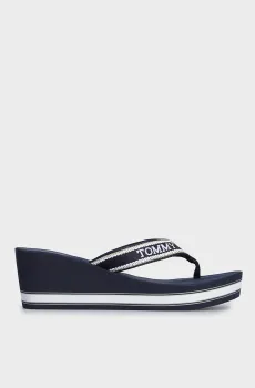 Женские темно-синие вьетнамки HILFIGER WEDGE BEACH SANDAL Синий 37 Tommy Hilfiger FW0FW07903