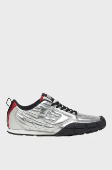 Женские серебристые кожаные кроссовки PAGODHA / S-PAGODHA LOW W SNEAKERS Серебряный 36 Diesel Y03834 P7480