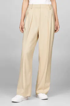 Женские бежевые брюки CORE RELAXED STRAIGHT PANT Бежевый M Tommy Hilfiger WW0WW39725