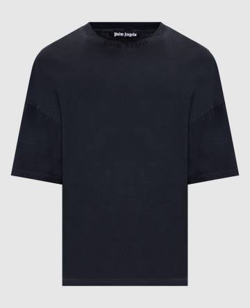 Черная футболка с принтом логотипа