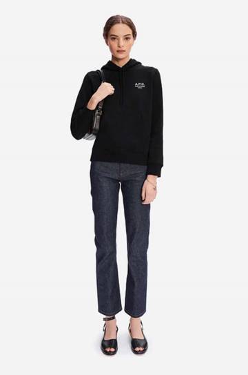 Хлопковая кофта A.P.C. Hoodie Manuela женская цвет розовый с капюшоном с аппликацией COEZD.F27760-OFFWHITE Хлопковая кофта A.P.C. Hoodie Manuela женская цвет розовый с капюшоном с аппликацией COEZD.F27760-OFFWHITE