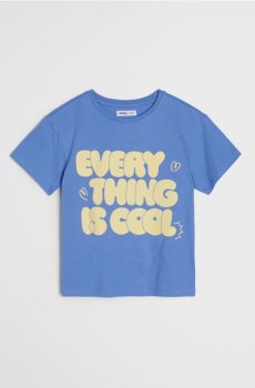 Бавовняна футболка з написом - індиго