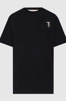 Черная футболка с принтом эмблемы