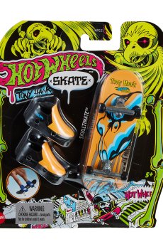 Игровой набор Hot Wheels Скейт и обувь для пальчиков, Skulltimate, оранжево-черный, от 5 лет (HGT46)