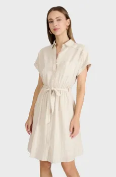 Женское белое платье в полоску Белый 42 Naf Naf CENR017