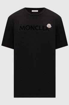Черная футболка с фактурным принтом логотипа