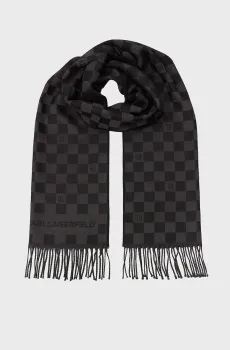 Мужской шерстяной шарф в клетку Разноцветный ONESIZE Karl Lagerfeld 554131.805001;990