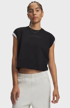 Женская черная футболка Icon WM Cut Off SS-BLK Черный L Under Armour 6013538-008