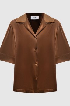 Коричневая блуза из шелка
