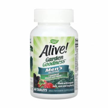 Мультивитамины для мужчин Natures Way Alive! Garden Goodness Mens Multi-Vitamin, 60 таблеток Мультивитамины для мужчин Natures Way Alive! Garden Goodness Mens Multi-Vitamin, 60 таблеток