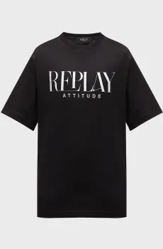 Женская черная футболка Черный S Replay W3566R.000.20994