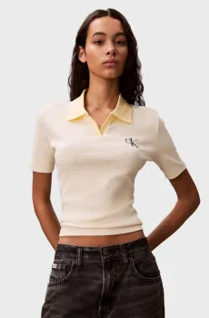 Женское желтое поло в полоску MONOLOGO RIB Желтый XS Calvin Klein Jeans LV047F835G