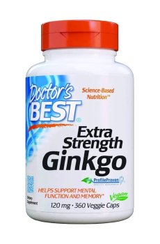 Гинкго билоба Doctors Best Extra Strength Ginkgo 120 мг, 360 веганских капсул