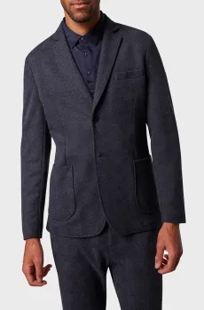 Мужской темно-синий пиджак в клетку Синий 46 Pierre Cardin PC.-C4 42300.6099