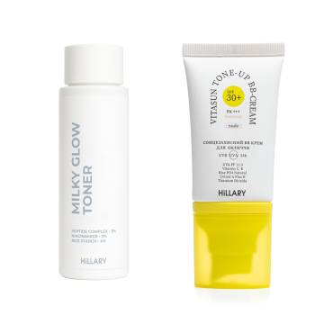 Набір для рівного тону та щоденного захисту SPF30+ Nude HiLLARY Set for Even Skin Tone & Daily SPF30+ Protection Набір для рівного тону та щоденного захисту SPF30+ Nude HiLLARY Set for Even Skin Tone & Daily SPF30+ Protection