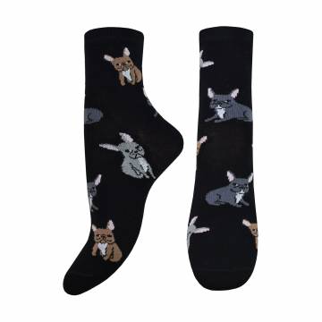 Носки женские Легка Хода 5422 собаки, черные, размер 38-39 Носки женские Легка Хода 5422 собаки, черные, размер 38-39