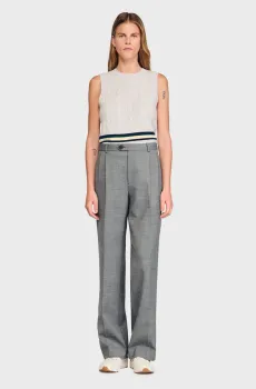 Женские серые шерстяные брюки Серый 36 Sandro SFPPA01769_Grey