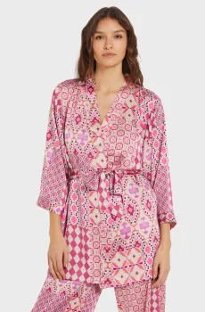Женский пеньюар с узором DELLY Разноцветный M Etam 6545312
