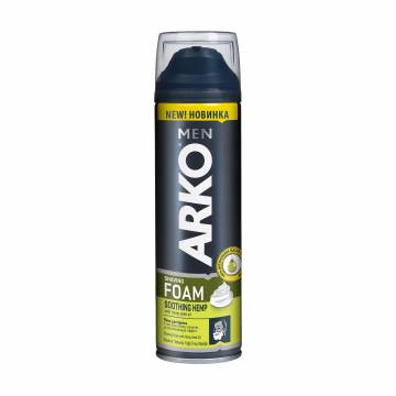 Пена для бритья успокаивающая ARKO Men Shaving Foam Soothing Hemp с маслом семян конопли, мужская, 200 мл Пена для бритья успокаивающая ARKO Men Shaving Foam Soothing Hemp с маслом семян конопли, мужская, 200 мл