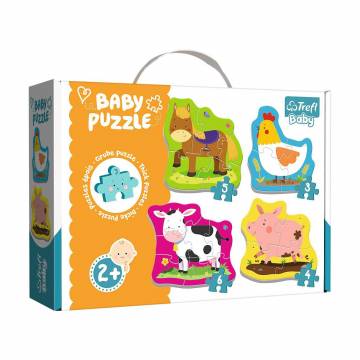 Пазлы Trefl Baby Classic Животные на ферме, от 2 лет, 18 элементов (36070)