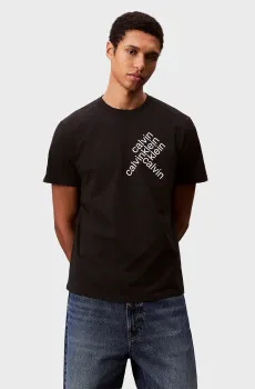Мужская черная футболка WORD STACK Черный M Calvin Klein Jeans LV04RC832G