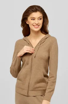 Женское бежевое шерстяное худи Бежевый 36 MARC&ANDRE W21-00CH614