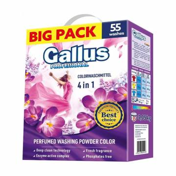 Стиральный порошок Gallus Professional Color 4 в 1 для цветных вещей, 55 стирок, 3.05 кг Стиральный порошок Gallus Professional Color 4 в 1 для цветных вещей, 55 стирок, 3.05 кг
