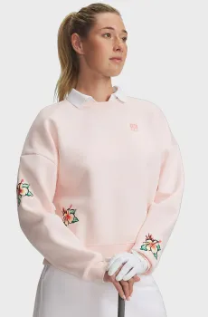 Женский пудровый свитшот UA Icon Golf Trip Crew Розовый XS Under Armour 6009758-658