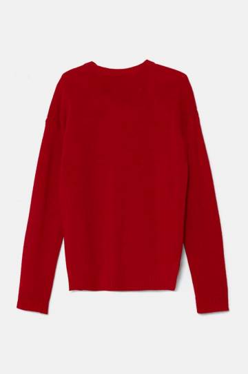 Детский шерстяной кардиган United Colors of Benetton цвет красный лёгкий 1244C500N Детский шерстяной кардиган United Colors of Benetton цвет красный лёгкий 1244C500N