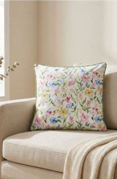 Наволочка з квітковим мотивом - блакитний