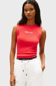 Женская красная майка LOGO Красный XS Tommy Jeans DW0DW22577