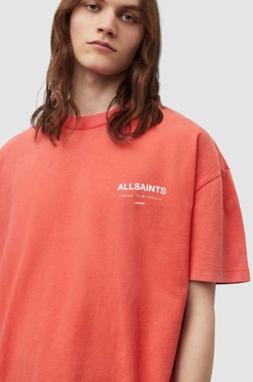Хлопковая футболка AllSaints цвет чёрный с принтом Хлопковая футболка AllSaints цвет чёрный с принтом