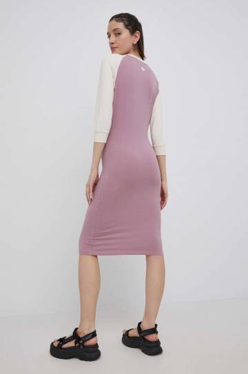 Платье adidas Originals цвет розовый mini прямая HD9786-MAGM/WHI Платье adidas Originals цвет розовый mini прямая HD9786-MAGM/WHI