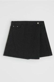 Джинсові спідниця-шорти - чорний