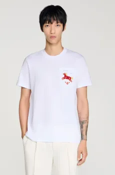 Мужская белая футболка Белый L Sandro SHPTS01754_white