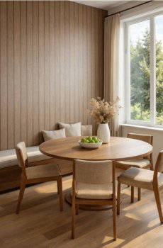 Самоклеюча шпалера з імітацією дерев’яних ламелей - коричневий