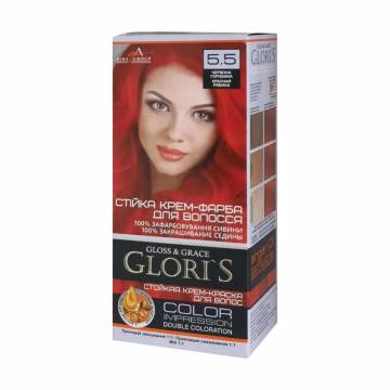 Стойкая крем-краска для волос Gloris Gloss & Grace для двух применений 5.5 Красная рябина, 130 мл Стойкая крем-краска для волос Gloris Gloss & Grace для двух применений 5.5 Красная рябина, 130 мл