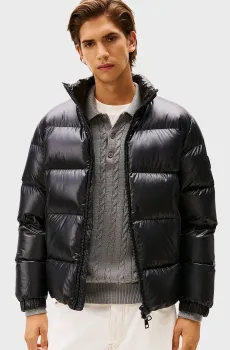 Мужской черный пуховик SHINY Черный XL Tommy Hilfiger MW0MW40617