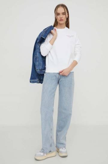 Кофта Tommy Jeans женская цвет белый с принтом Кофта Tommy Jeans женская цвет белый с принтом