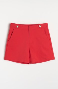 Шорти із додаванням бавовни з оригінальними ґудзиками - червоний