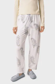 Женские белые брюки с узором Paisley Белый XL womensecret 3703226