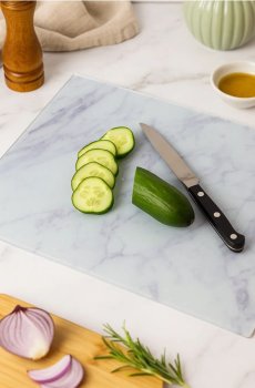 Скляна обробна дошка - білий