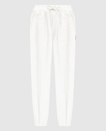 Белые джогеры с вышивкой Белые джогеры с вышивкой