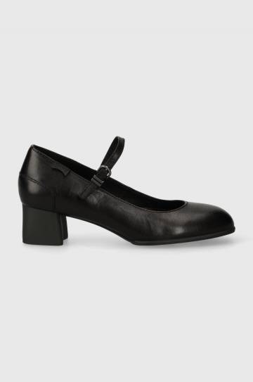 Кожаные туфли Camper Katie цвет чёрный каблук кирпичик K200694.001 Кожаные туфли Camper Katie цвет чёрный каблук кирпичик K200694.001