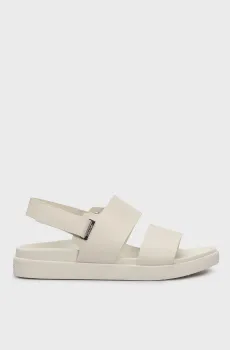 Женские белые кожаные сандалии FLAT SANDAL EYELET Белый 37 Calvin Klein HW0HW02488