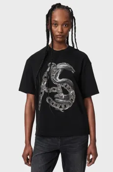 Женская черная футболка LINX ETTA Черный S AllSaints W017JF