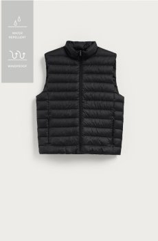Reserved - Стьобаний жилет, утеплений натуральним пухом - чорний - 983IR-99X