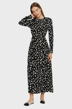 Женское черное платье с узором Черный XS PRPY PWDREZORUA031